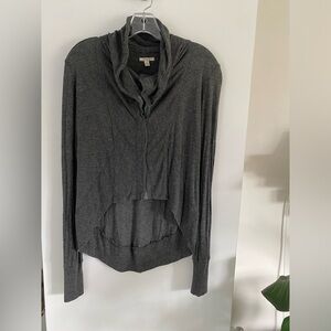 ANTHROPOLOGIE BORDEAUX Grey cardigan top shrug sweater layer S gray
